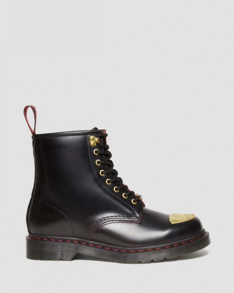 Dr Martens 1460 Year of the Dragon Nahkaiset Pitsi Up Naisten Saappaat Mustat Punainen | Suomi_Dr81351