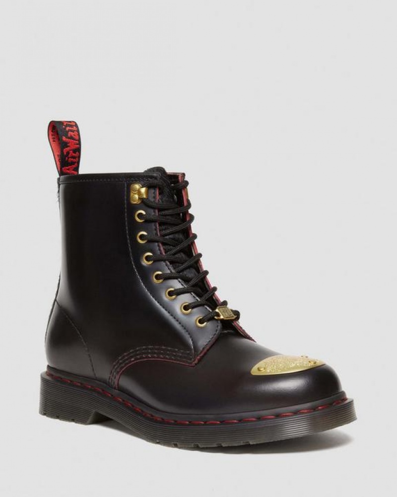 Dr Martens 1460 Year of the Dragon Nahkaiset Pitsi Up Naisten Saappaat Mustat Punainen | Suomi_Dr81351