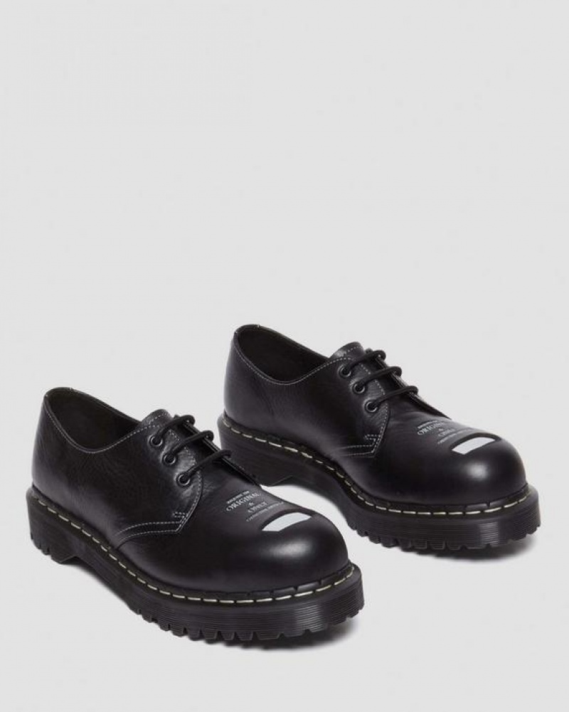 Dr Martens 1461 Bex Exposed Steel Varvas Oxford Miesten Kengät Mustat | Suomi_Dr39528