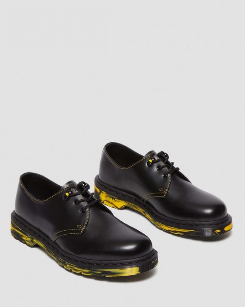 Dr Martens 1461 Marbled Sole Nahkaiset Oxford Miesten Kengät Mustat | Suomi_Dr99645