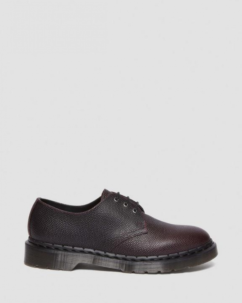 Dr Martens 1461 Pebble Grain Nahkaiset Oxford Naisten Kengät Viininpunainen | Suomi_Dr35011