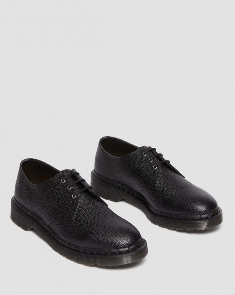 Dr Martens 1461 Pebble Grain Nahkaiset Oxford Miesten Kengät Mustat | Suomi_Dr59736