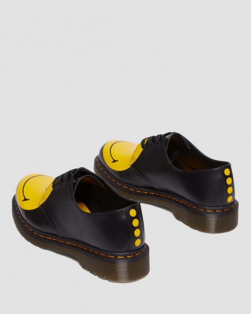 Dr Martens 1461 Smiley® Smooth Nahkaiset Oxford Naisten Kengät Mustat | Suomi_Dr87906