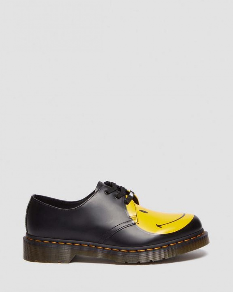 Dr Martens 1461 Smiley® Smooth Nahkaiset Oxford Naisten Kengät Mustat | Suomi_Dr87906