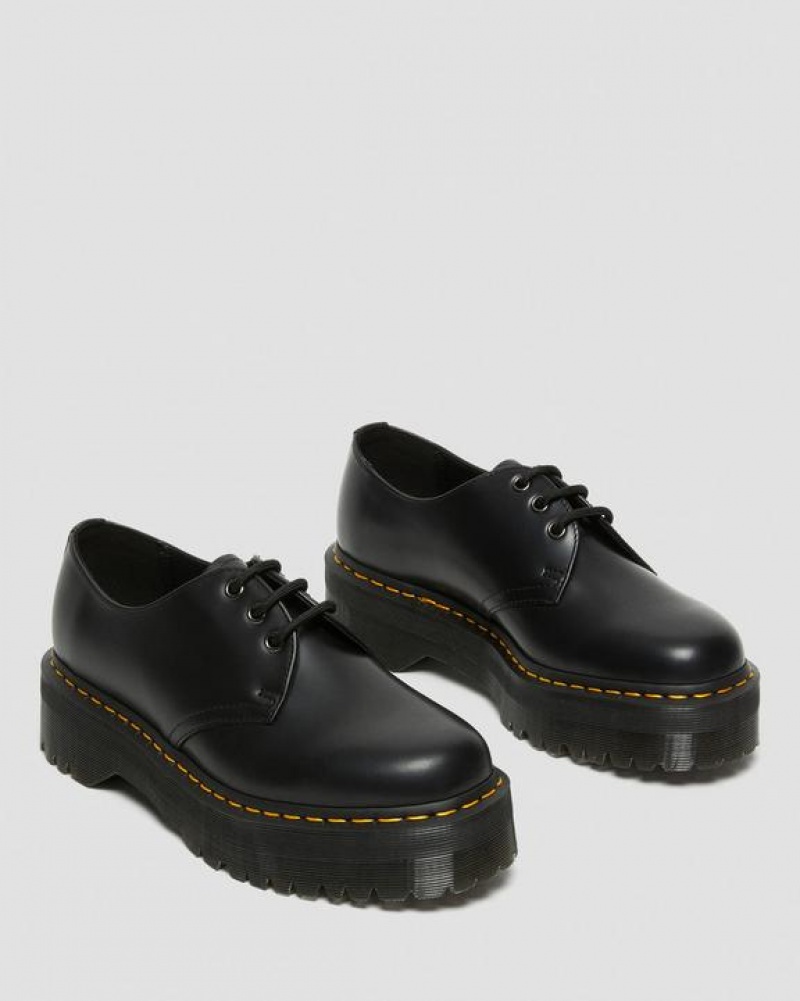 Dr Martens 1461 Smooth Nahkaiset Naisten Platform Kengät Mustat | Suomi_Dr99852