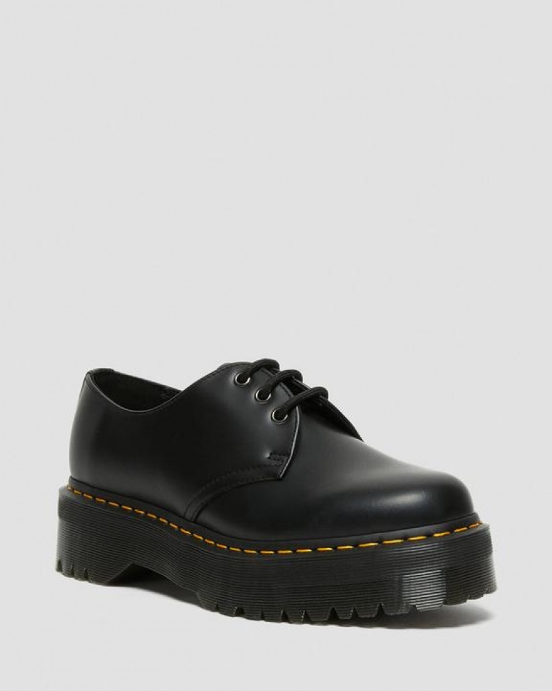 Dr Martens 1461 Smooth Nahkaiset Naisten Platform Kengät Mustat | Suomi_Dr99852