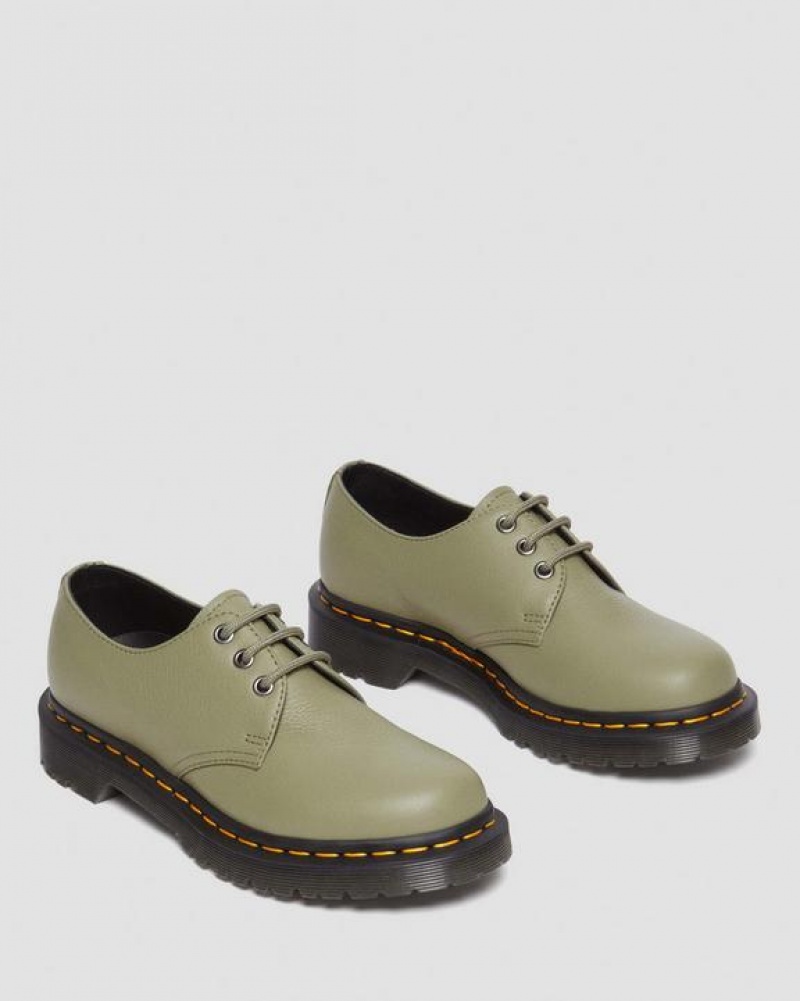 Dr Martens 1461 Women's Virginia Nahkaiset Oxford Naisten Kengät Oliivinvihreä | Suomi_Dr82620