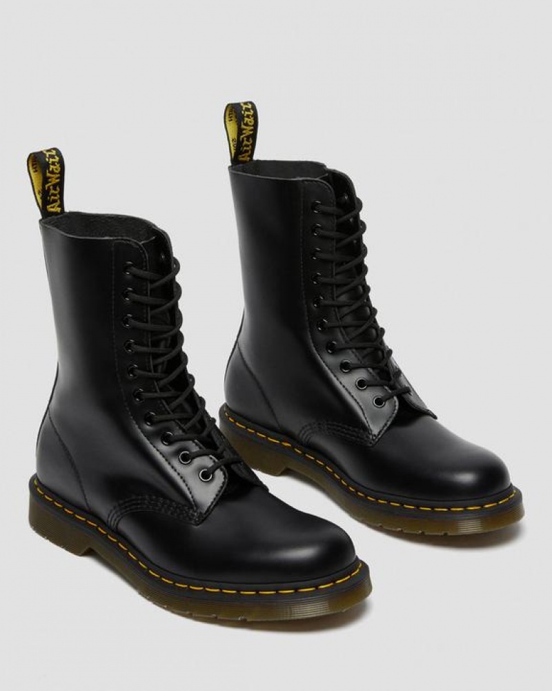 Dr Martens 1490 Smooth Nahkaiset Mid Calf Naisten Saappaat Mustat | Suomi_Dr90854