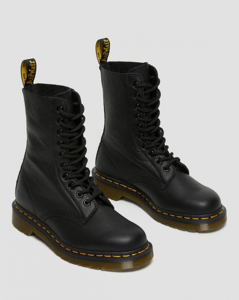 Dr Martens 1490 Virginia Nahkaiset Mid Calf Naisten Saappaat Mustat | Suomi_Dr66340