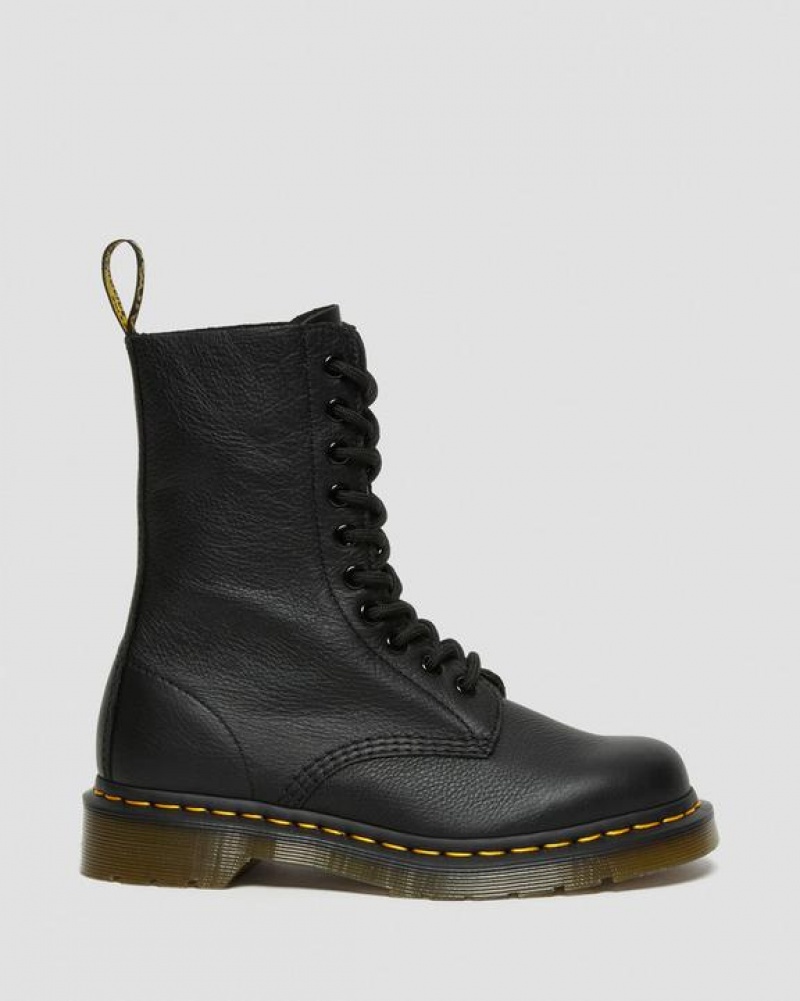 Dr Martens 1490 Virginia Nahkaiset Mid Calf Naisten Saappaat Mustat | Suomi_Dr66340