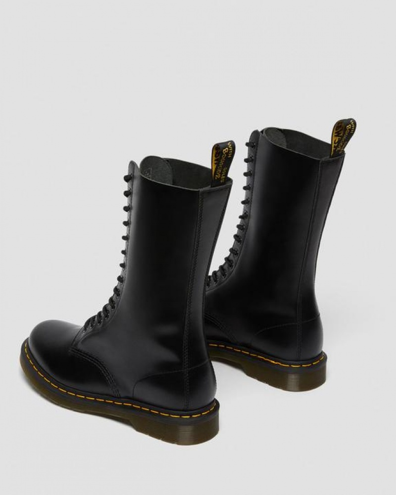 Dr Martens 1914 Smooth Nahkaiset Korkeat Naisten Saappaat Mustat | Suomi_Dr50280