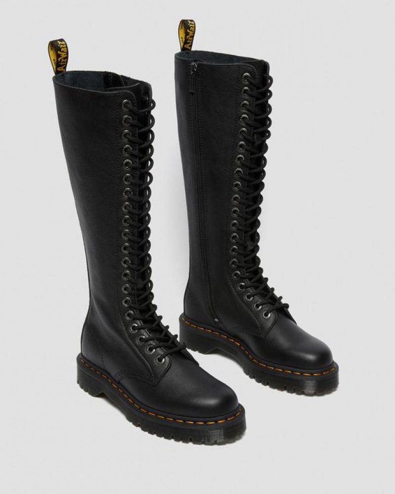 Dr Martens 1B60 Bex Pisa Nahkaiset Knee High Naisten Saappaat Mustat | Suomi_Dr95065