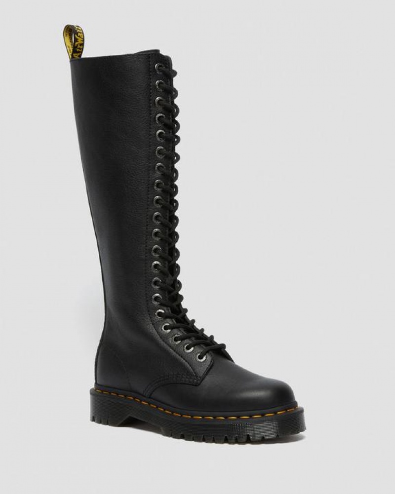 Dr Martens 1B60 Bex Pisa Nahkaiset Knee High Naisten Saappaat Mustat | Suomi_Dr95065