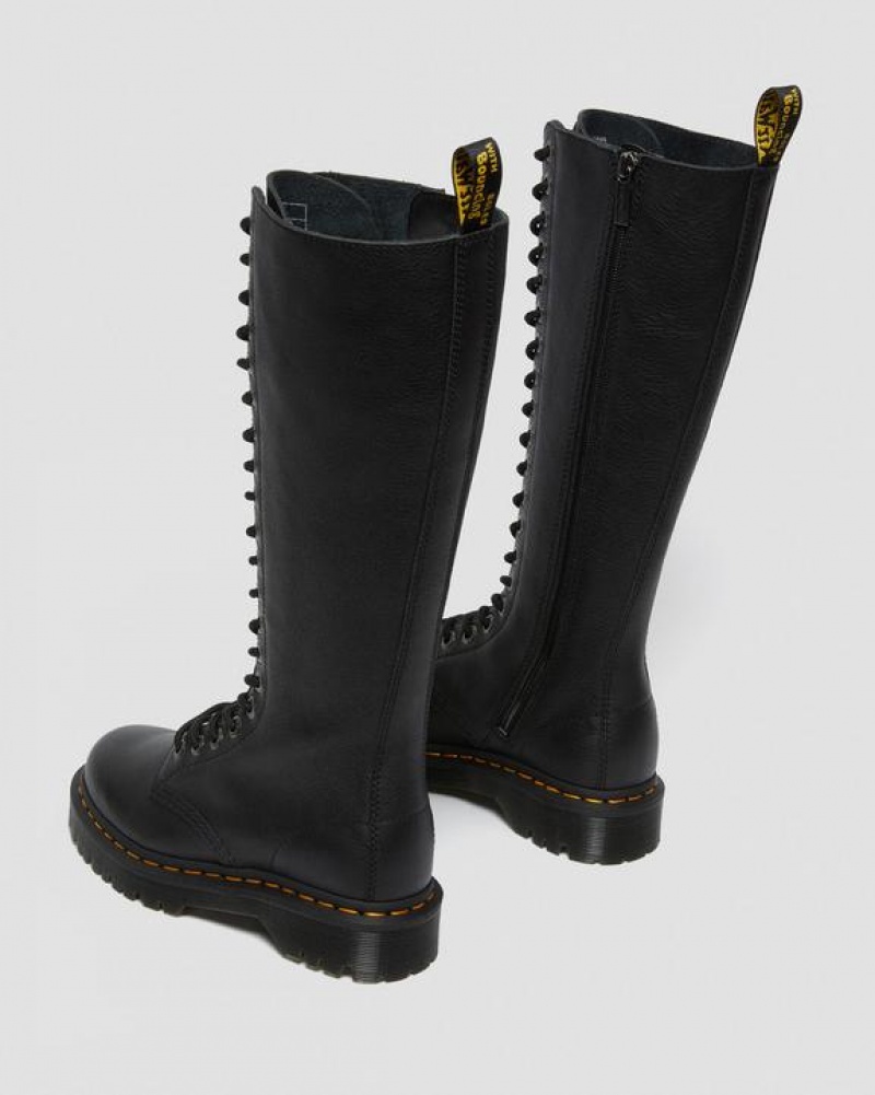 Dr Martens 1B60 Bex Pisa Nahkaiset Knee High Naisten Platform Kengät Mustat | Suomi_Dr47948