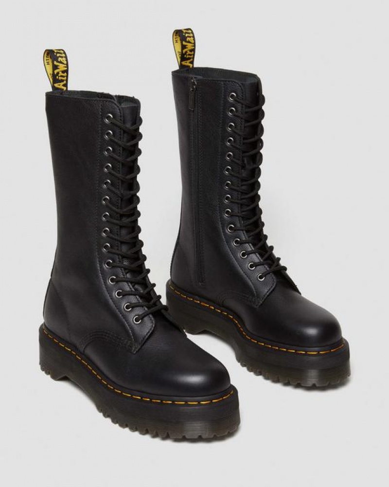 Dr Martens 1B99 Pisa Nahkaiset Mid Calf Pitsi Up Naisten Platform Kengät Mustat | Suomi_Dr88613