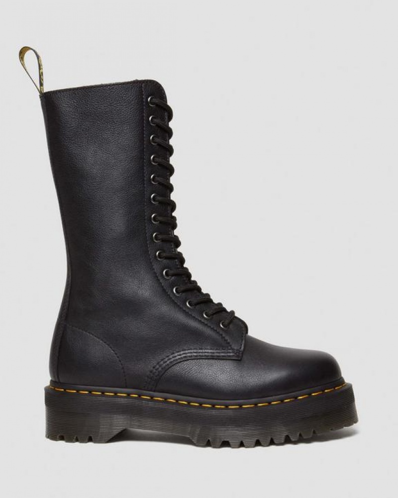 Dr Martens 1B99 Pisa Nahkaiset Mid Calf Pitsi Up Naisten Platform Kengät Mustat | Suomi_Dr88613