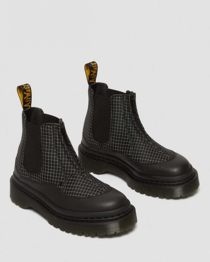 Dr Martens 2976 Beta Bex Grid Chelsea Naisten Saappaat Mustat Mustat Valkoinen | Suomi_Dr55429