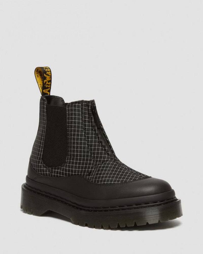 Dr Martens 2976 Beta Bex Grid Chelsea Naisten Saappaat Mustat Mustat Valkoinen | Suomi_Dr55429