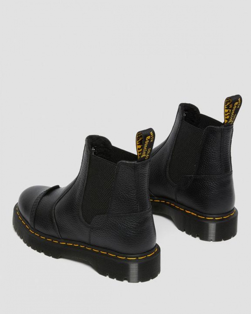 Dr Martens 2976 Bex Fleece-Vuoratut Chelsea Miesten Platform Kengät Mustat | Suomi_Dr89604