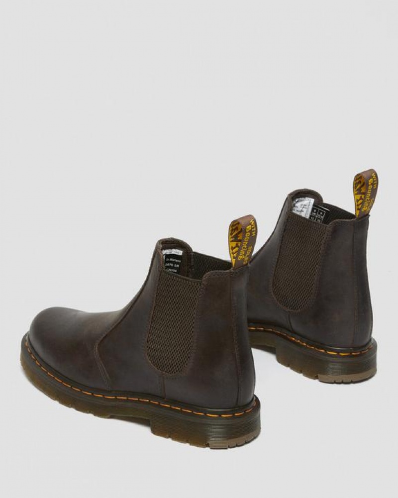 Dr Martens 2976 Slip Resistant Nahkaiset Chelsea Miesten Saappaat Tummanruskea | Suomi_Dr86806