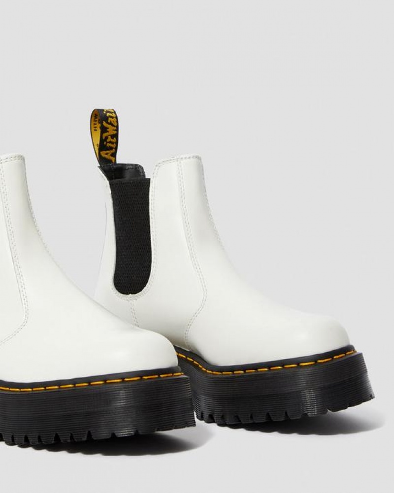 Dr Martens 2976 Smooth Nahkaiset Chelsea Miesten Platform Kengät Valkoinen | Suomi_Dr77748