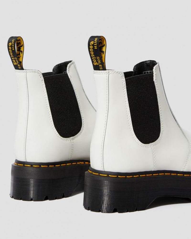 Dr Martens 2976 Smooth Nahkaiset Chelsea Miesten Platform Kengät Valkoinen | Suomi_Dr77748