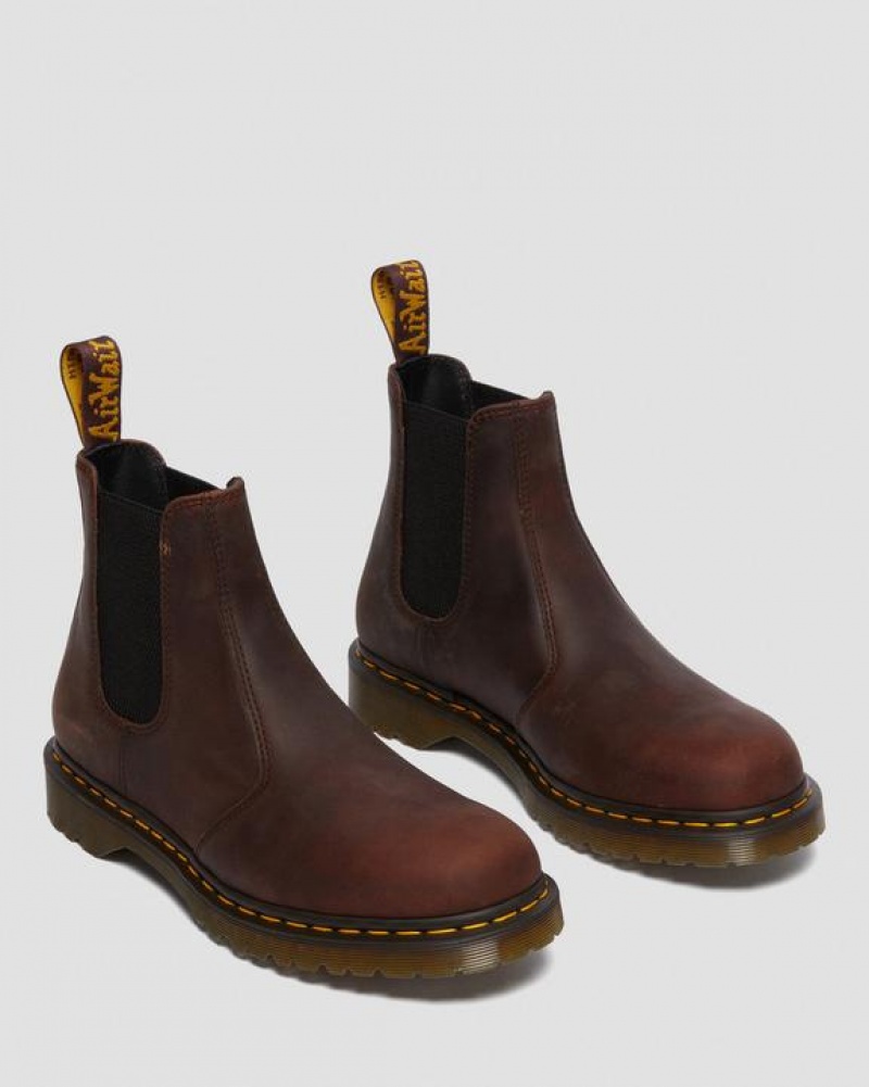 Dr Martens 2976 Waxed Full Grain Nahkaiset Chelsea Miesten Saappaat Ruskea | Suomi_Dr99355