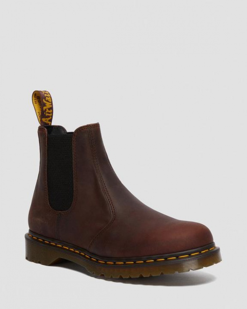 Dr Martens 2976 Waxed Full Grain Nahkaiset Chelsea Miesten Saappaat Ruskea | Suomi_Dr99355