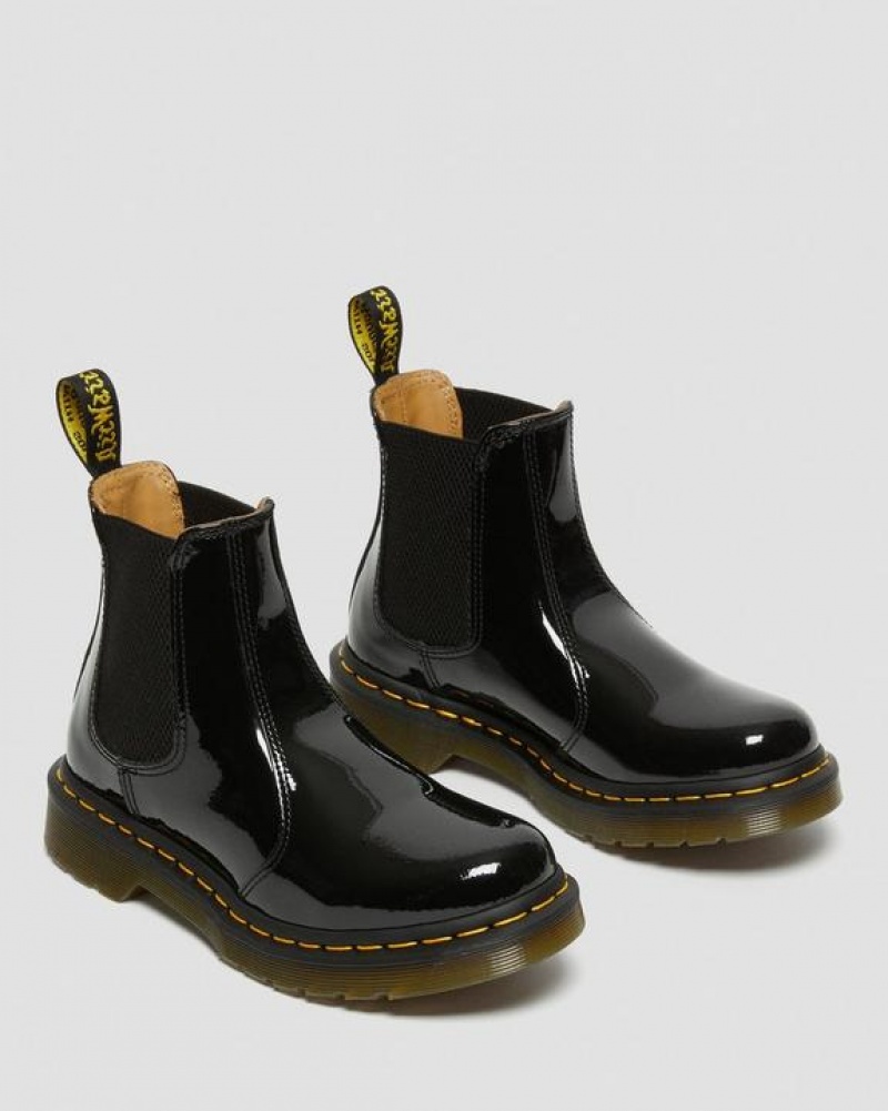 Dr Martens 2976 Women's Kiiltonahka Nahkaiset Chelsea Naisten Saappaat Mustat | Suomi_Dr76757