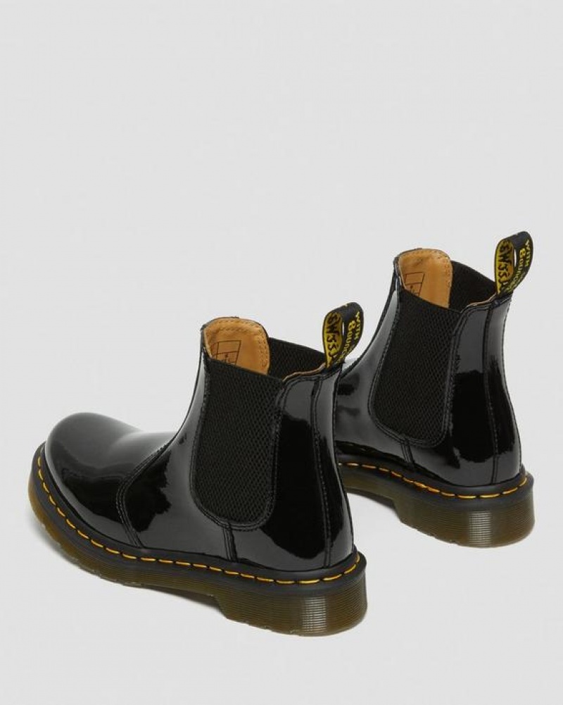 Dr Martens 2976 Women's Kiiltonahka Nahkaiset Chelsea Naisten Saappaat Mustat | Suomi_Dr76757