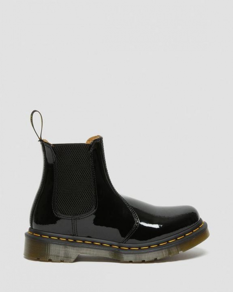 Dr Martens 2976 Women's Kiiltonahka Nahkaiset Chelsea Naisten Saappaat Mustat | Suomi_Dr76757