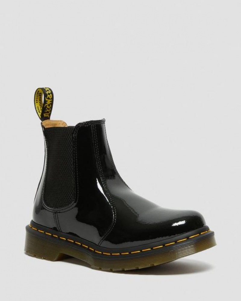 Dr Martens 2976 Women's Kiiltonahka Nahkaiset Chelsea Naisten Saappaat Mustat | Suomi_Dr76757