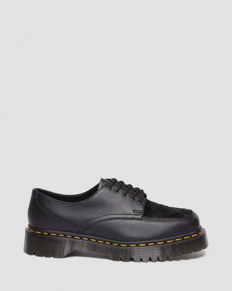 Dr Martens 5-Eye Bex Square Varvas Hair-On & Nahkaiset Miesten Kengät Mustat | Suomi_Dr71842