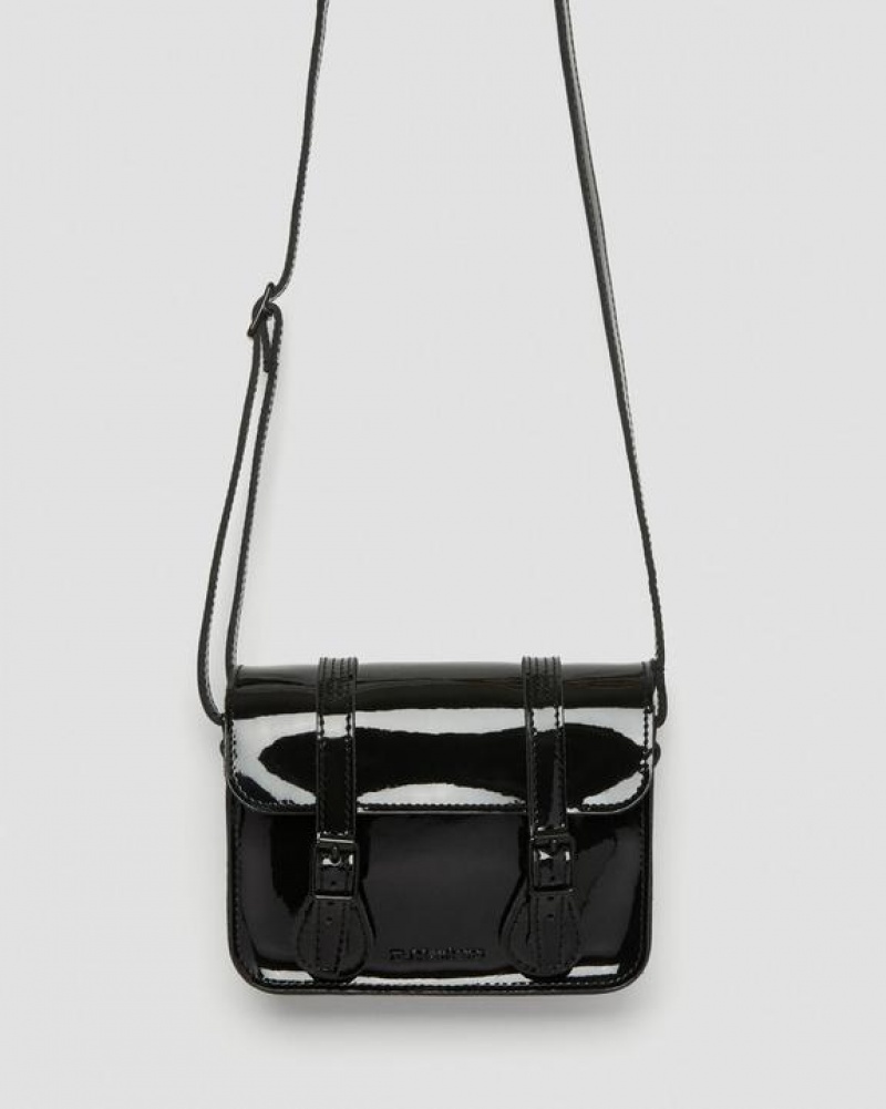 Dr Martens 7 inch Kiiltonahka Nahkaiset Crossbody Accessories Laukut Mustat | Suomi_Dr42611