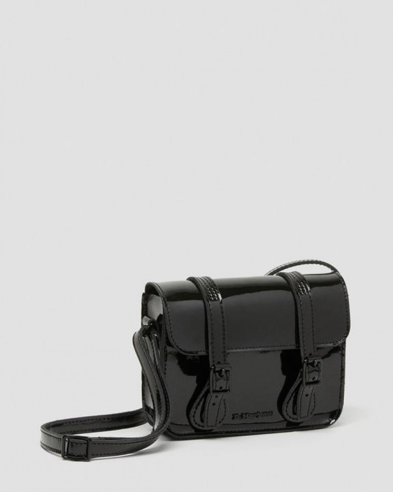 Dr Martens 7 inch Kiiltonahka Nahkaiset Crossbody Accessories Laukut Mustat | Suomi_Dr42611