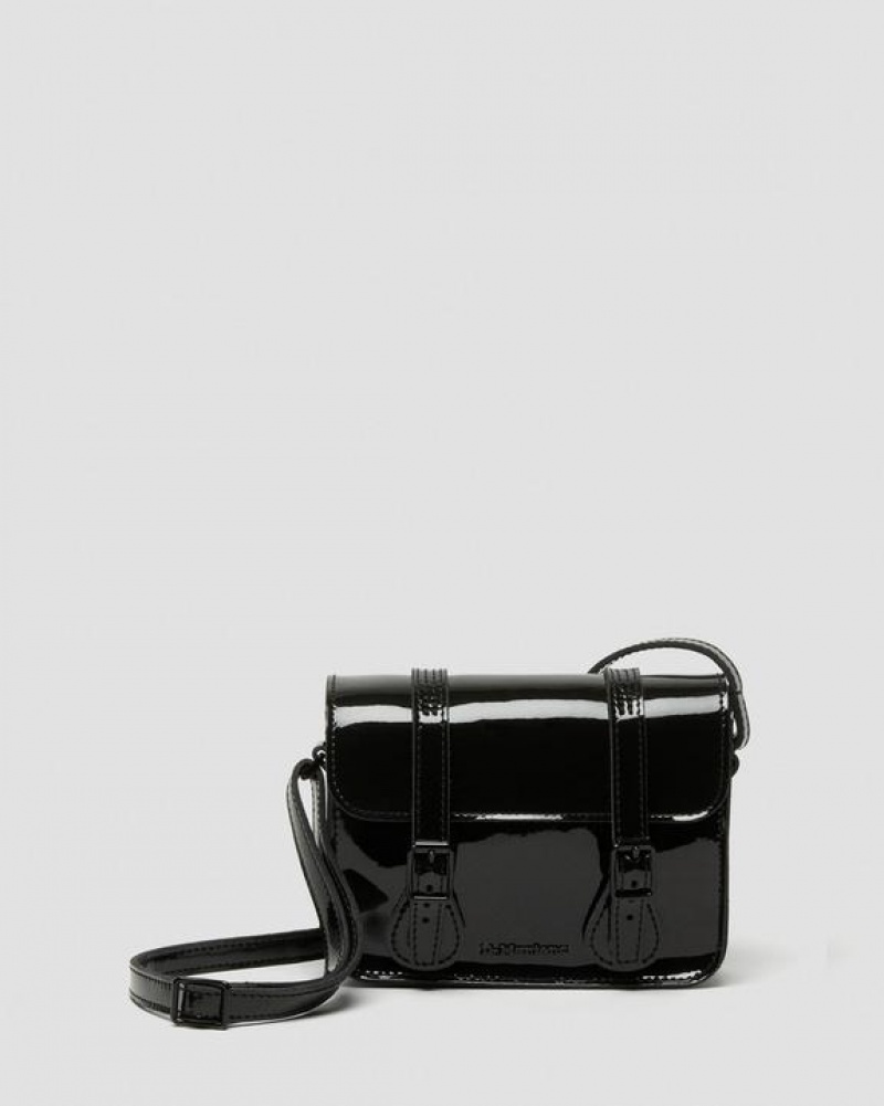 Dr Martens 7 inch Kiiltonahka Nahkaiset Crossbody Accessories Laukut Mustat | Suomi_Dr42611