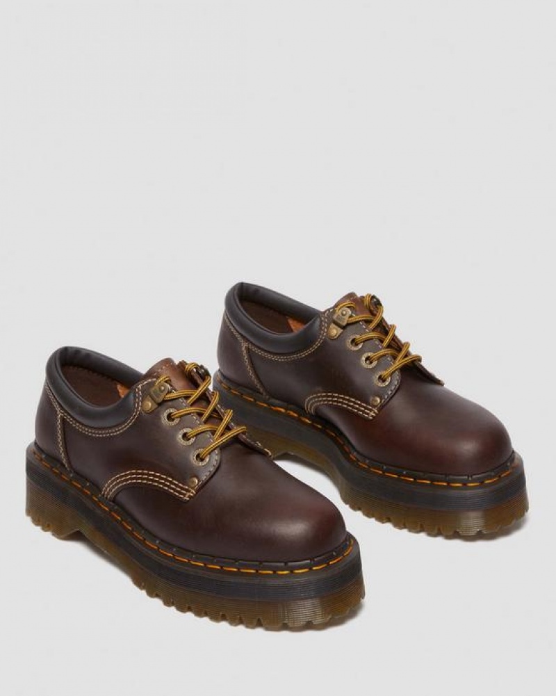 Dr Martens 8053 Arc Crazy Horse Nahkaiset Platform Vapaa-ajan Naisten Kengät Tummanruskea | Suomi_Dr13868