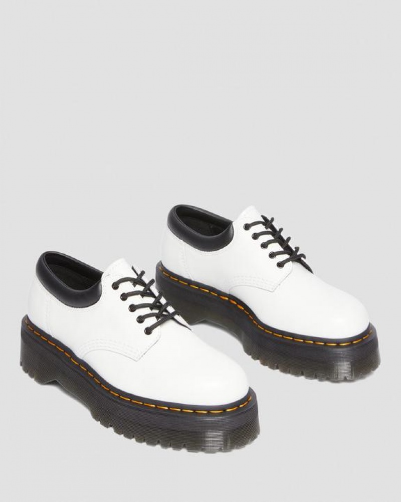 Dr Martens 8053 Nahkaiset Platform Vapaa-ajan Naisten Kengät Valkoinen | Suomi_Dr71961