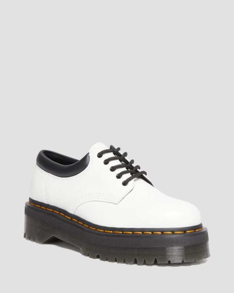 Dr Martens 8053 Nahkaiset Platform Vapaa-ajan Naisten Kengät Valkoinen | Suomi_Dr71961