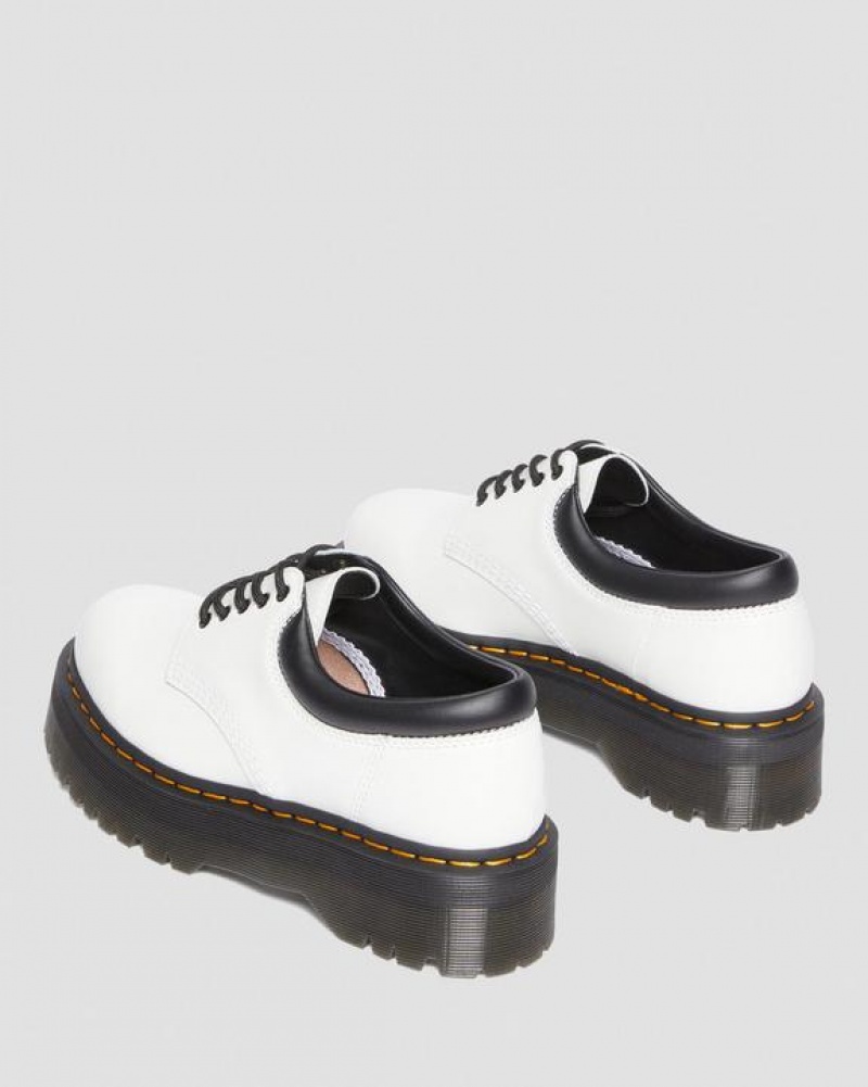 Dr Martens 8053 Nahkaiset Vapaa-ajan Miesten Platform Kengät Valkoinen | Suomi_Dr81004