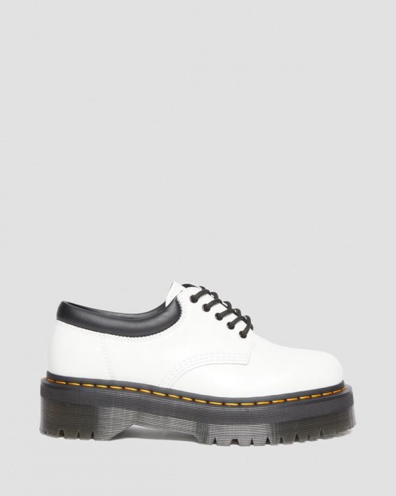 Dr Martens 8053 Nahkaiset Vapaa-ajan Miesten Platform Kengät Valkoinen | Suomi_Dr81004