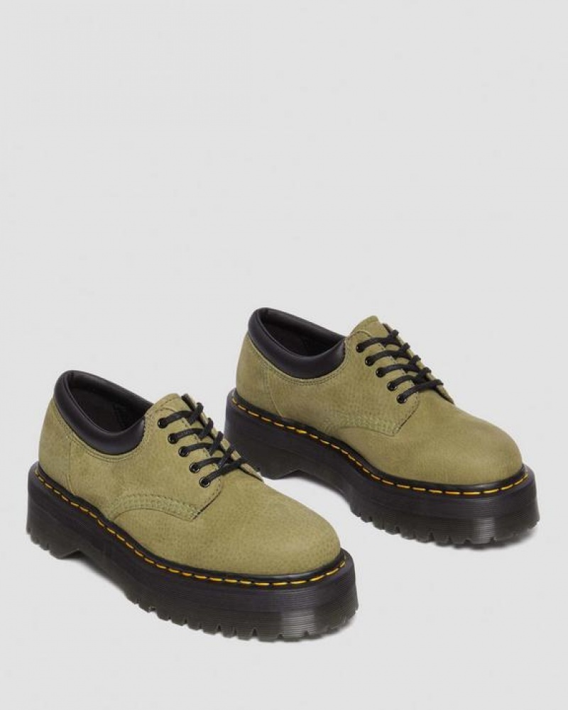 Dr Martens 8053 Tumbled Nubukki Nahkaiset Vapaa-ajan Miesten Platform Kengät Oliivinvihreä | Suomi_Dr55606