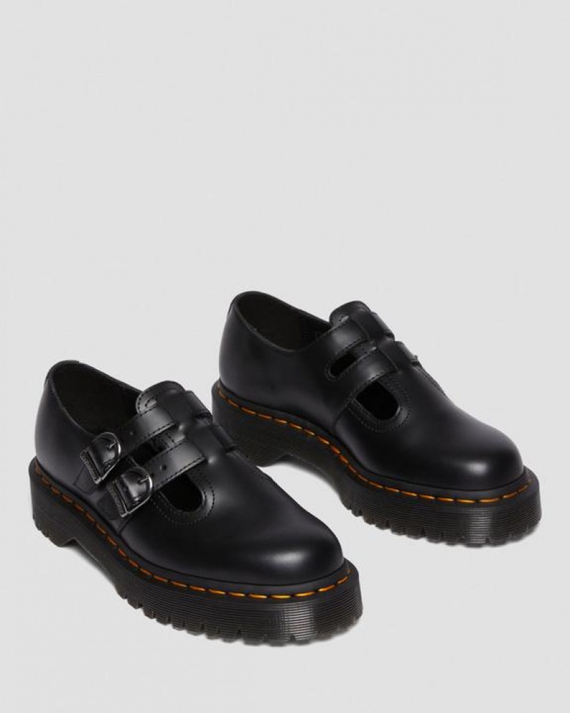 Dr Martens 8065 II Bex Smooth Nahkaiset Platform Mary Jane Naisten Kengät Mustat | Suomi_Dr51739