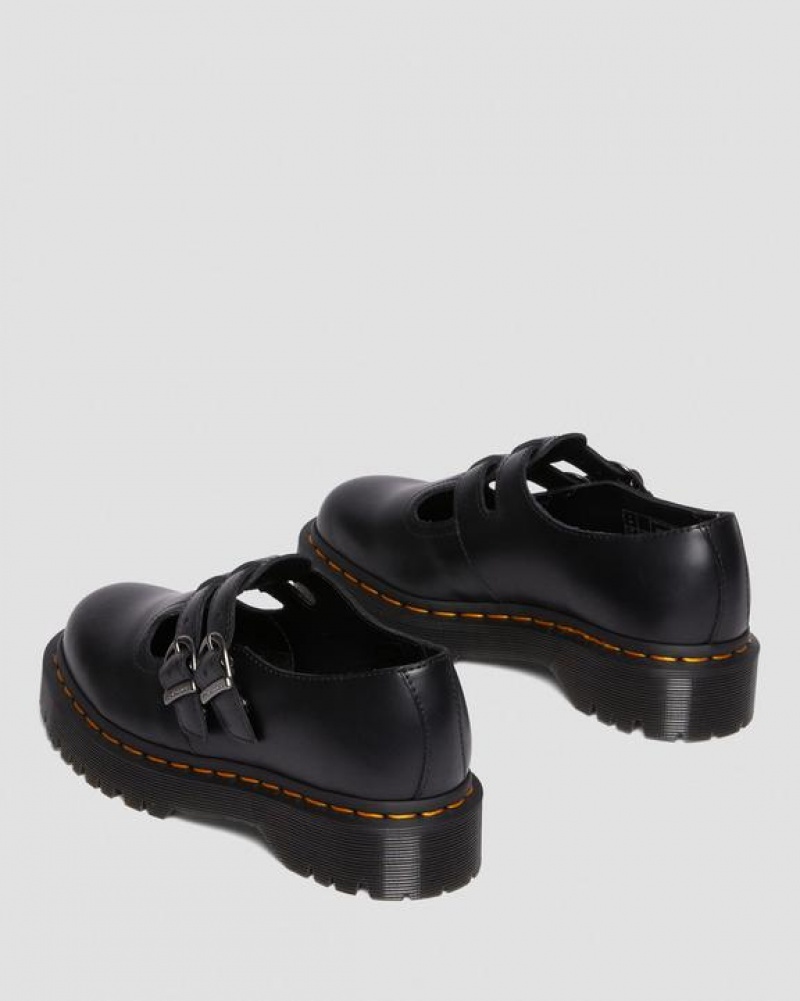 Dr Martens 8065 II Bex Smooth Nahkaiset Platform Mary Jane Naisten Kengät Mustat | Suomi_Dr51739