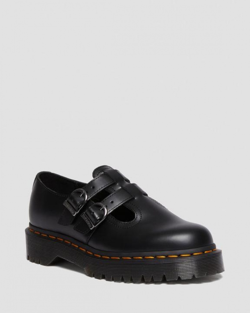 Dr Martens 8065 II Bex Smooth Nahkaiset Mary Jane Naisten Platform Kengät Mustat | Suomi_Dr43319