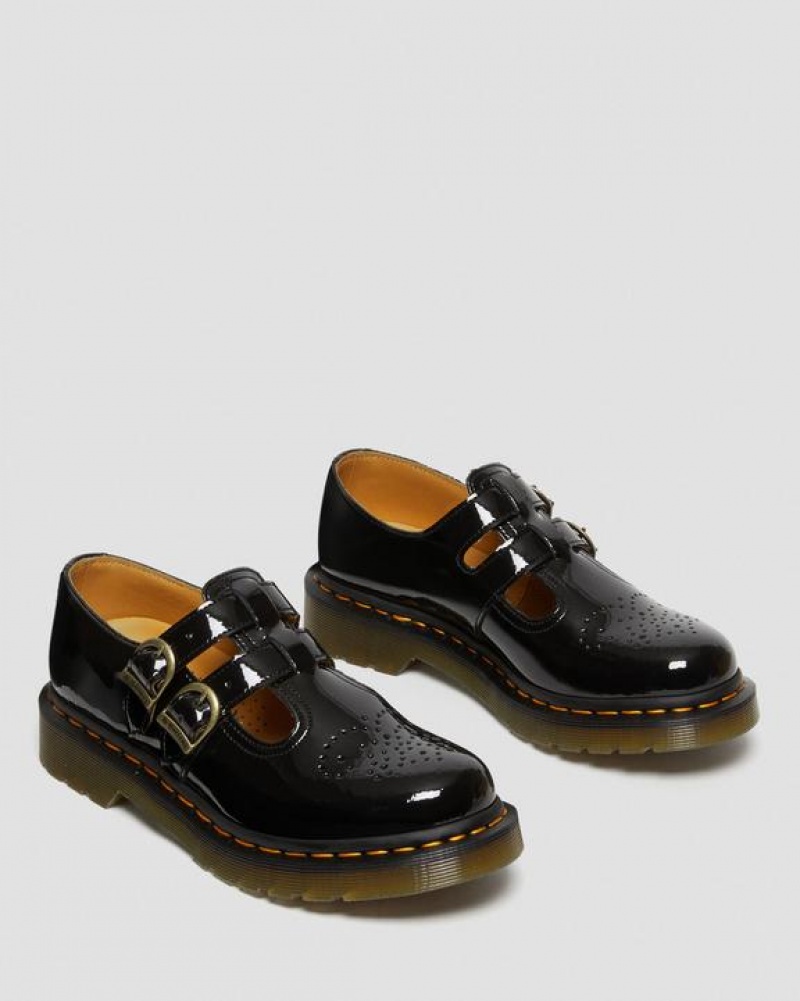 Dr Martens 8065 Kiiltonahka Nahkaiset Mary Jane Naisten Kengät Mustat | Suomi_Dr77851