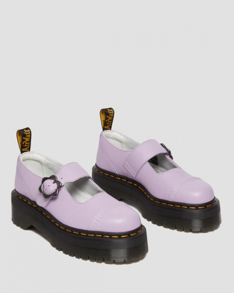 Dr Martens Addina Flower Solki Nahkaiset Platform Naisten Kengät Violetit | Suomi_Dr83590