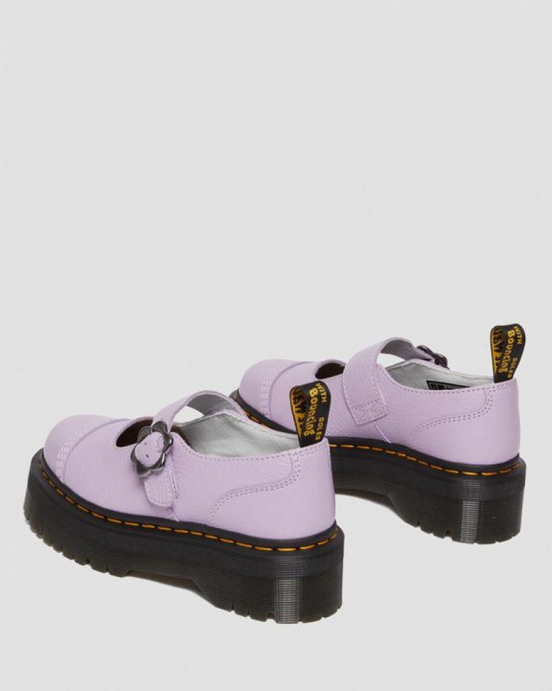 Dr Martens Addina Flower Solki Nahkaiset Platform Naisten Kengät Violetit | Suomi_Dr83590