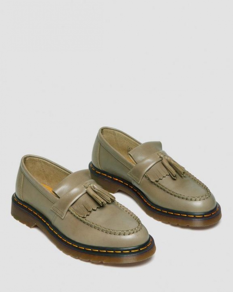 Dr Martens Adrian Carrara Nahkaiset Tassel Loafers Naisten Kengät Oliivinvihreä | Suomi_Dr41760