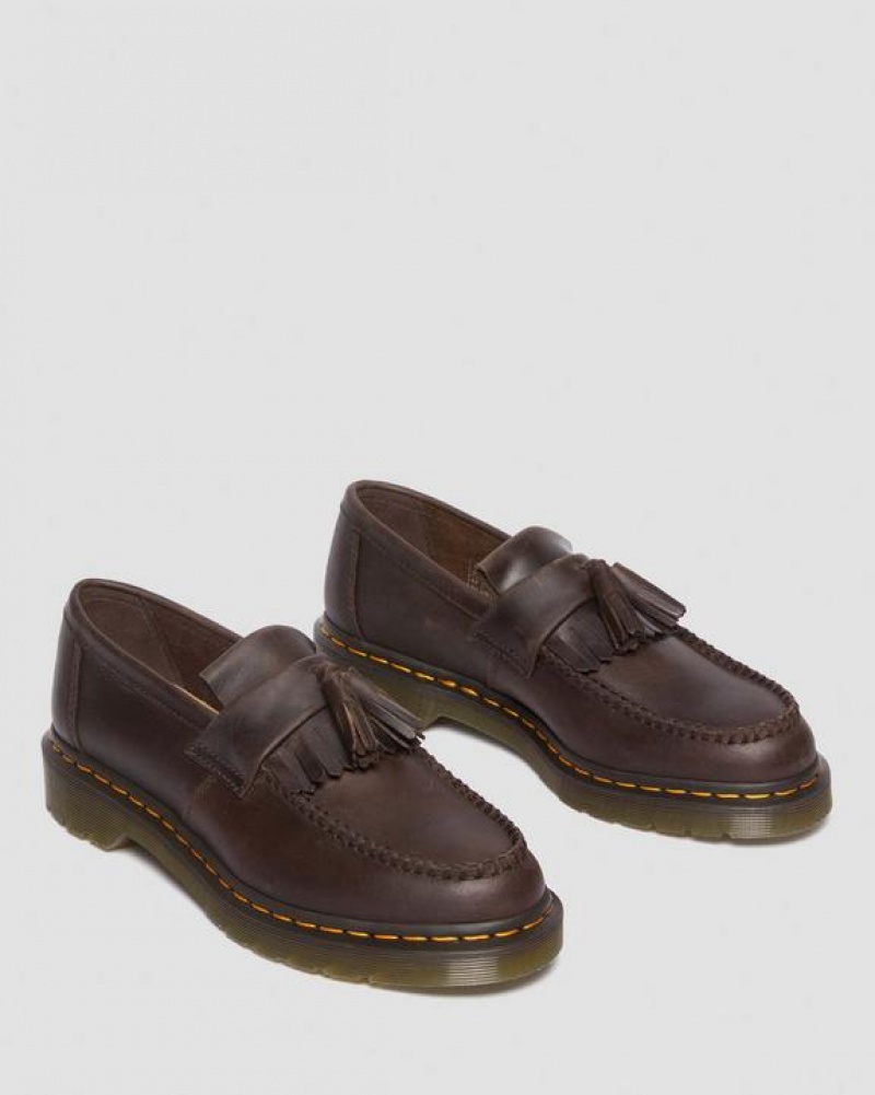 Dr Martens Adrian Crazy Horse Nahkaiset Tassel Loafers Naisten Kengät Tummanruskea | Suomi_Dr38493